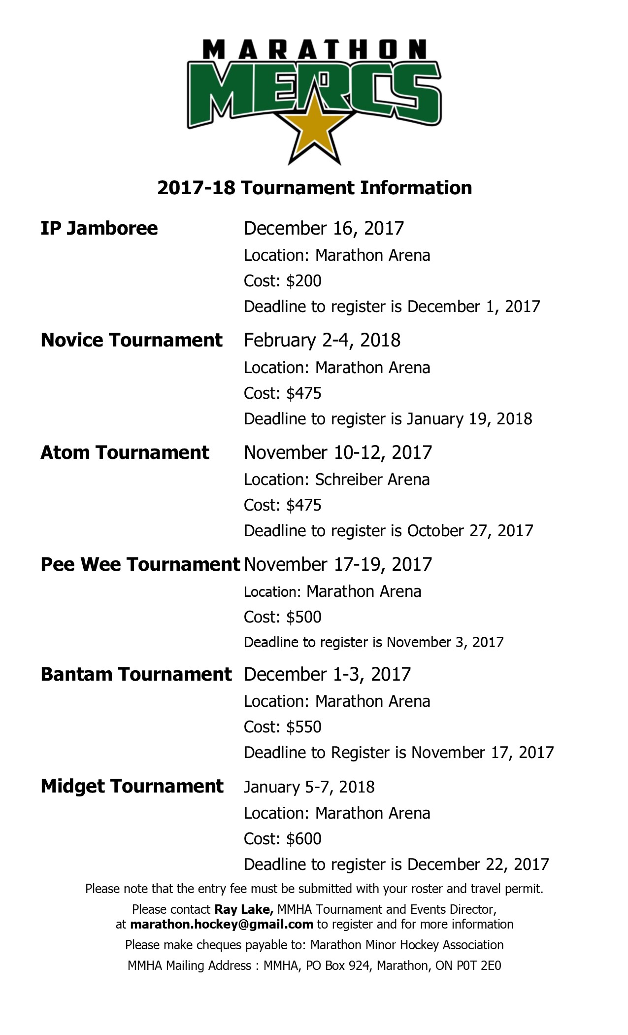 Tournament Listing